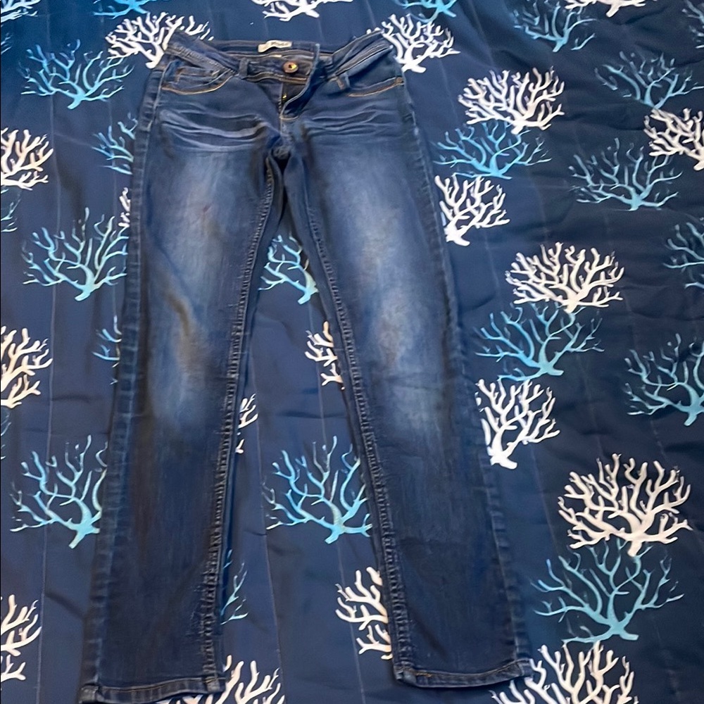 Mudd Blue Skinny Jeans with Stretch and Faded Wash